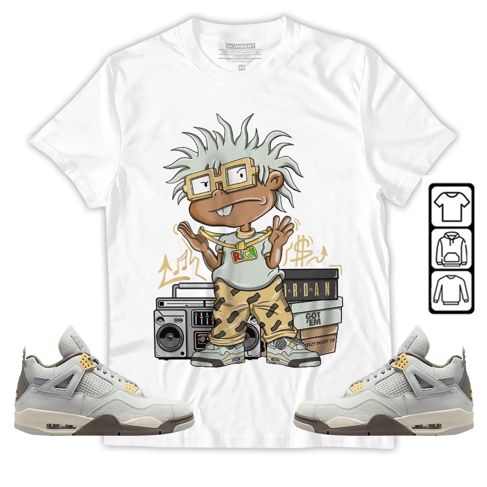 Rich Cartoon 90s Sneaker Shirt Match Retro Craft 4s, Jordan 4 Craft Photon Dust MKO T-Shirt Rich Cartoon 90s Sneaker Shirt Match Retro Craft 4s, Jordan 4 Craft Photon Dust MKO T-Shirt