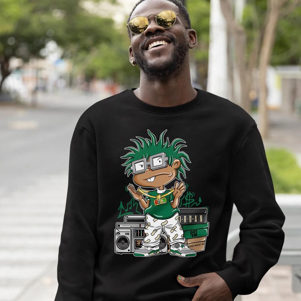 Rich Cartoon 90s Sneaker Shirt Match Retro Pine Green 4s, Jordan 4 Pine Green MKO T-Shirt Rich Cartoon 90s Sneaker Shirt Match Retro Pine Green 4s, Jordan 4 Pine Green MKO T-Shirt