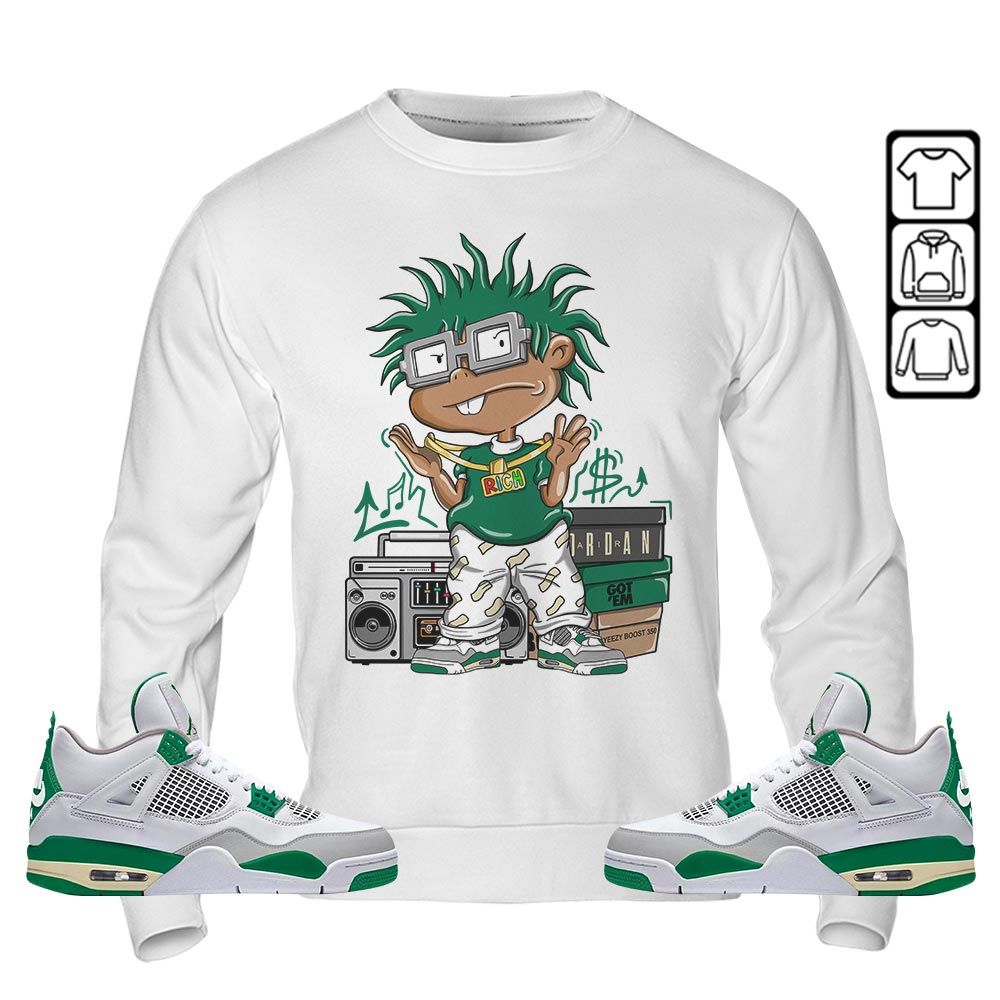 Rich Cartoon 90s Sneaker Shirt Match Retro Pine Green 4s, Jordan 4 Pine Green MKO T-Shirt Rich Cartoon 90s Sneaker Shirt Match Retro Pine Green 4s, Jordan 4 Pine Green MKO T-Shirt
