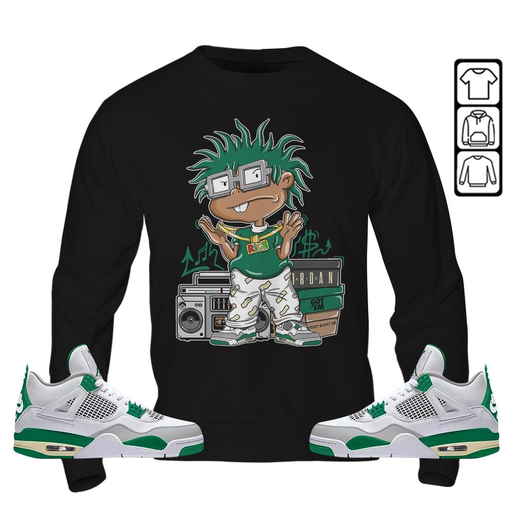 Rich Cartoon 90s Sneaker Shirt Match Retro Pine Green 4s, Jordan 4 Pine Green MKO T-Shirt Rich Cartoon 90s Sneaker Shirt Match Retro Pine Green 4s, Jordan 4 Pine Green MKO T-Shirt