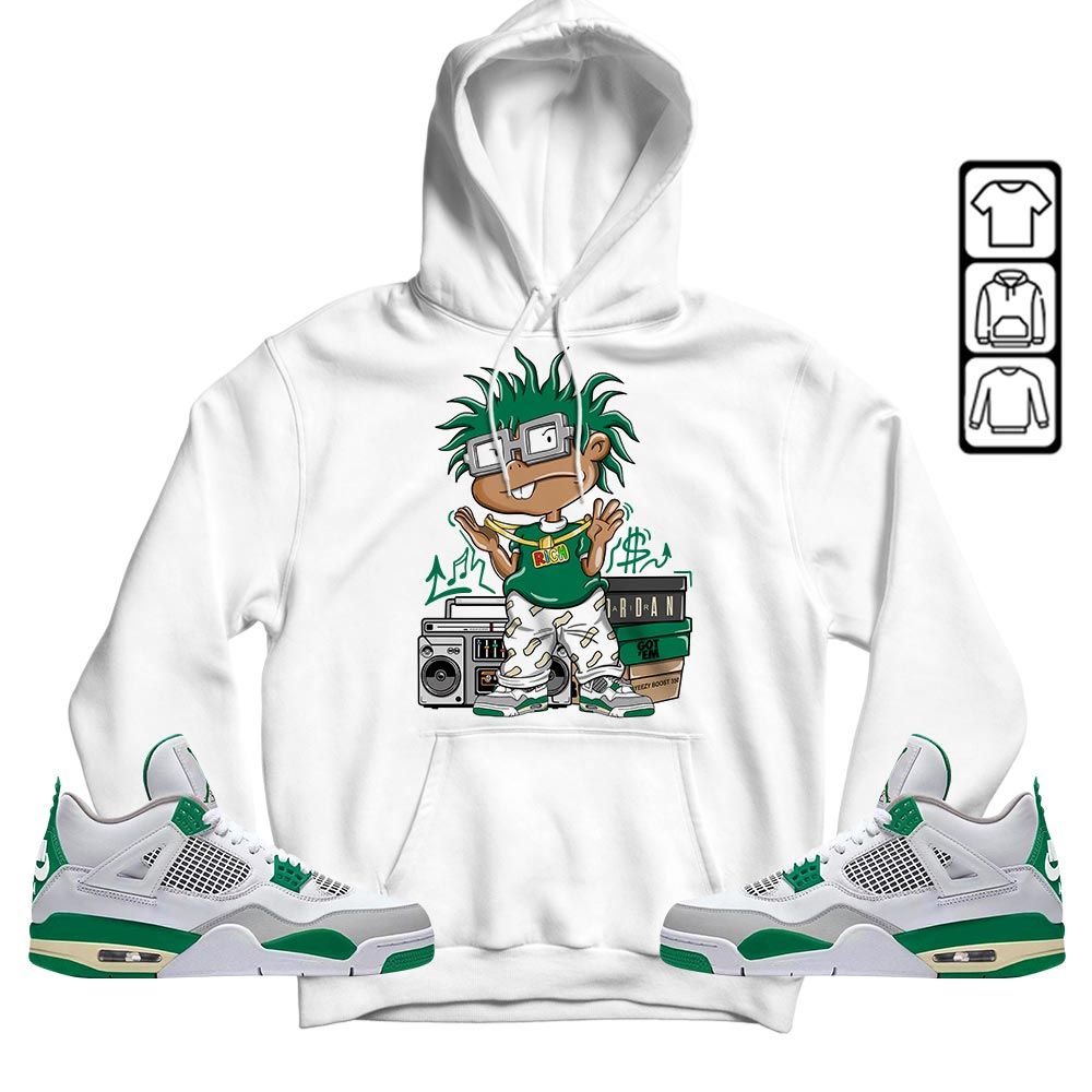 Rich Cartoon 90s Sneaker Shirt Match Retro Pine Green 4s, Jordan 4 Pine Green MKO T-Shirt