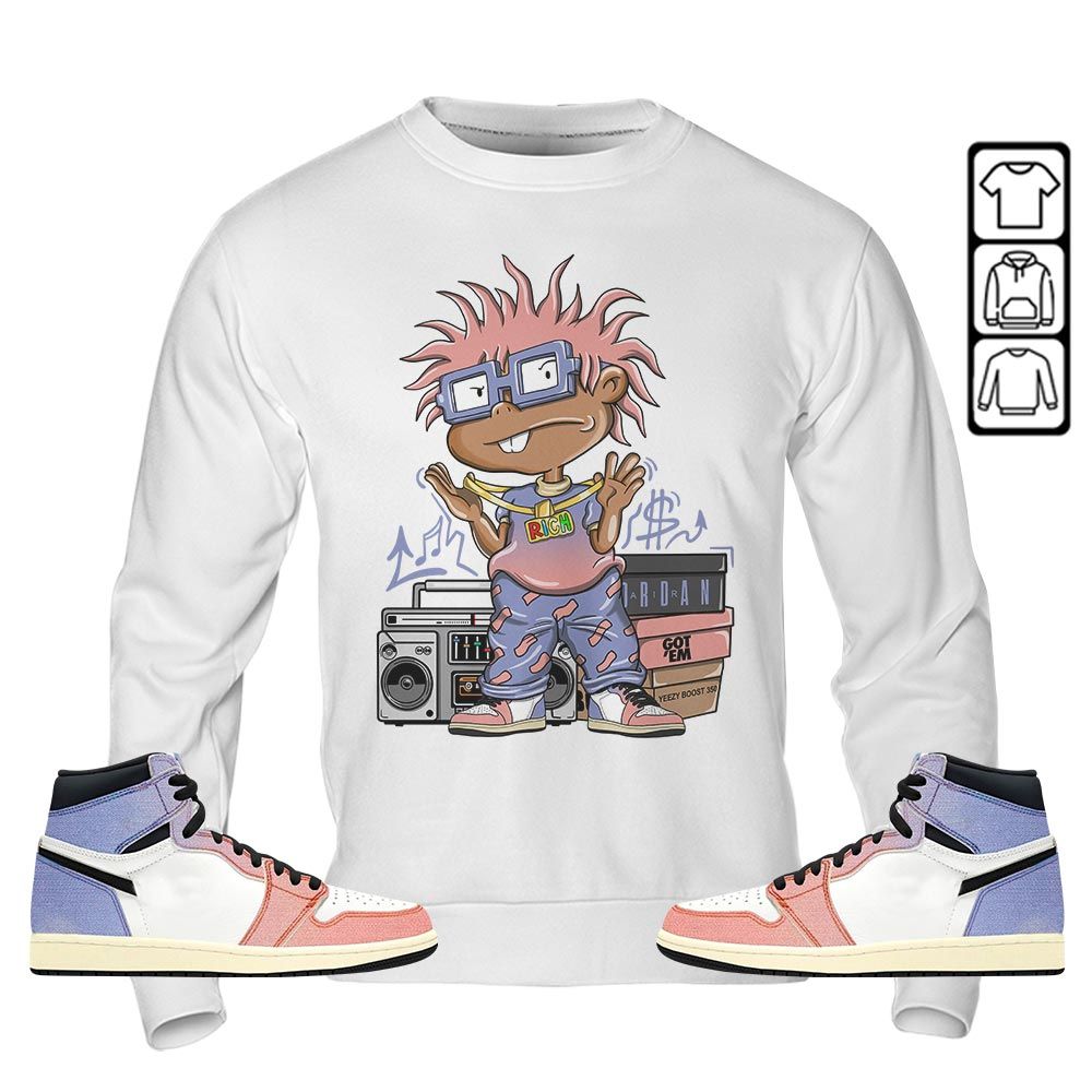 Rich Cartoon 90s Sneaker Shirt Match Retro Skyline 1s, Jordan 1 High OG Skyline MKO T-Shirt Rich Cartoon 90s Sneaker Shirt Match Retro Skyline 1s, Jordan 1 High OG Skyline MKO T-Shirt