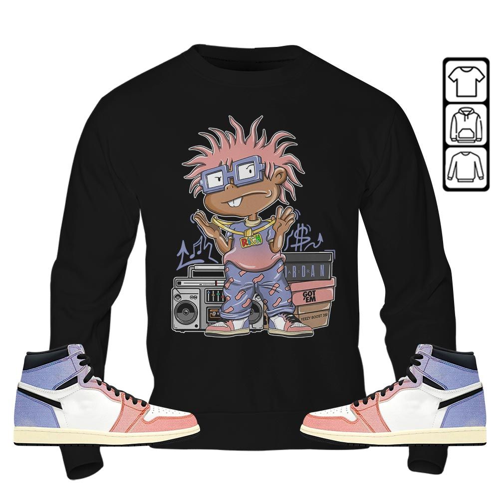 Rich Cartoon 90s Sneaker Shirt Match Retro Skyline 1s, Jordan 1 High OG Skyline MKO T-Shirt Rich Cartoon 90s Sneaker Shirt Match Retro Skyline 1s, Jordan 1 High OG Skyline MKO T-Shirt