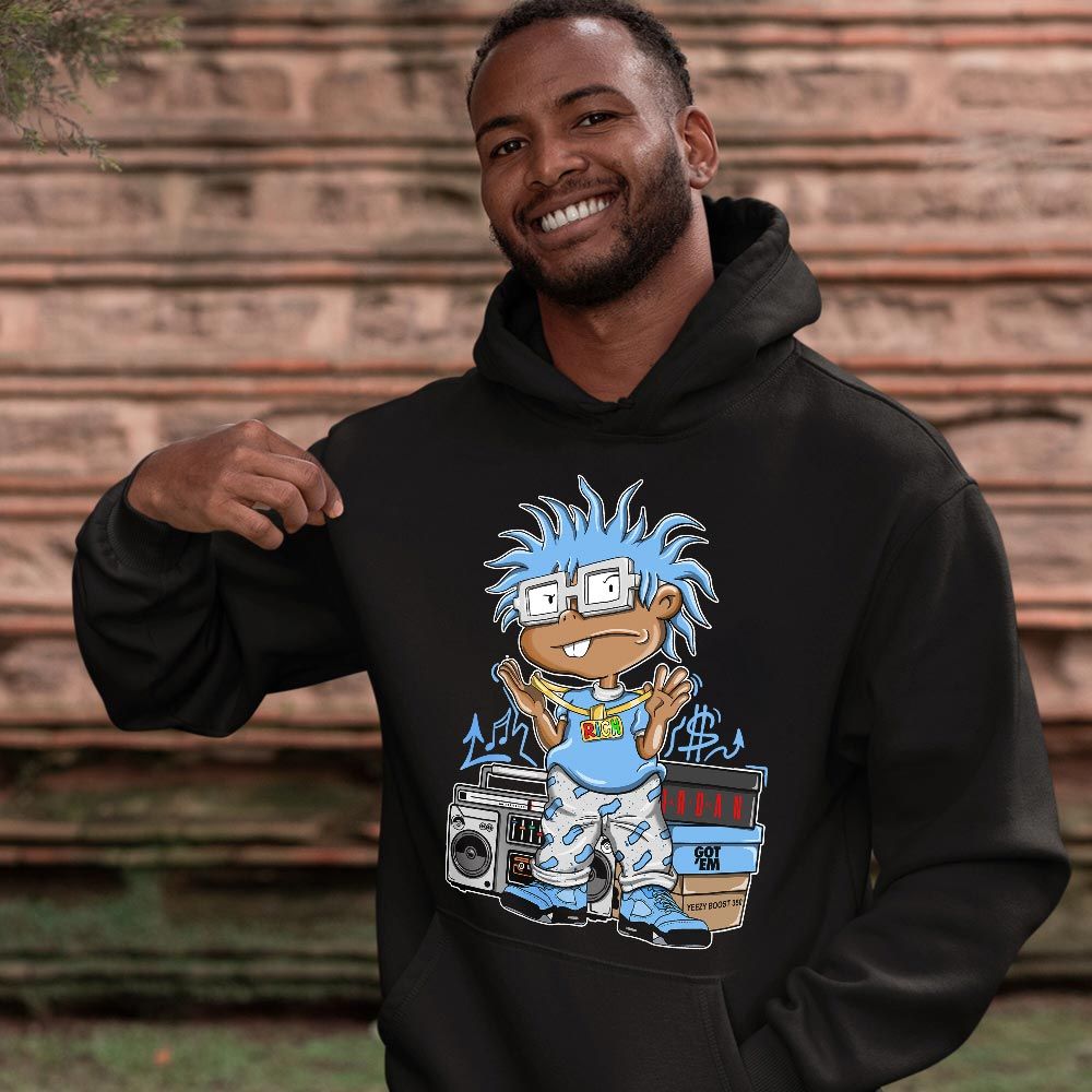 Rich Cartoon 90s Sneaker Shirt Match Retro University Blue 5s, Jordan 5 University Blue MKO T-Shirt Rich Cartoon 90s Sneaker Shirt Match Retro University Blue 5s, Jordan 5 University Blue MKO T-Shirt