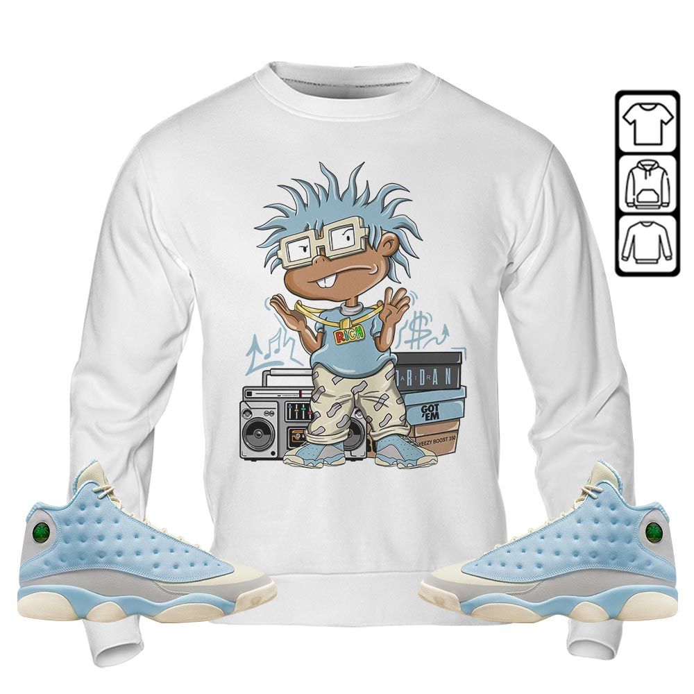 Rich Cartoon 90s Sneaker Shirt Match SoleFly 13s, Jordan 13 Retro SoleFly MKO T-Shirt Rich Cartoon 90s Sneaker Shirt Match SoleFly 13s, Jordan 13 Retro SoleFly MKO T-Shirt