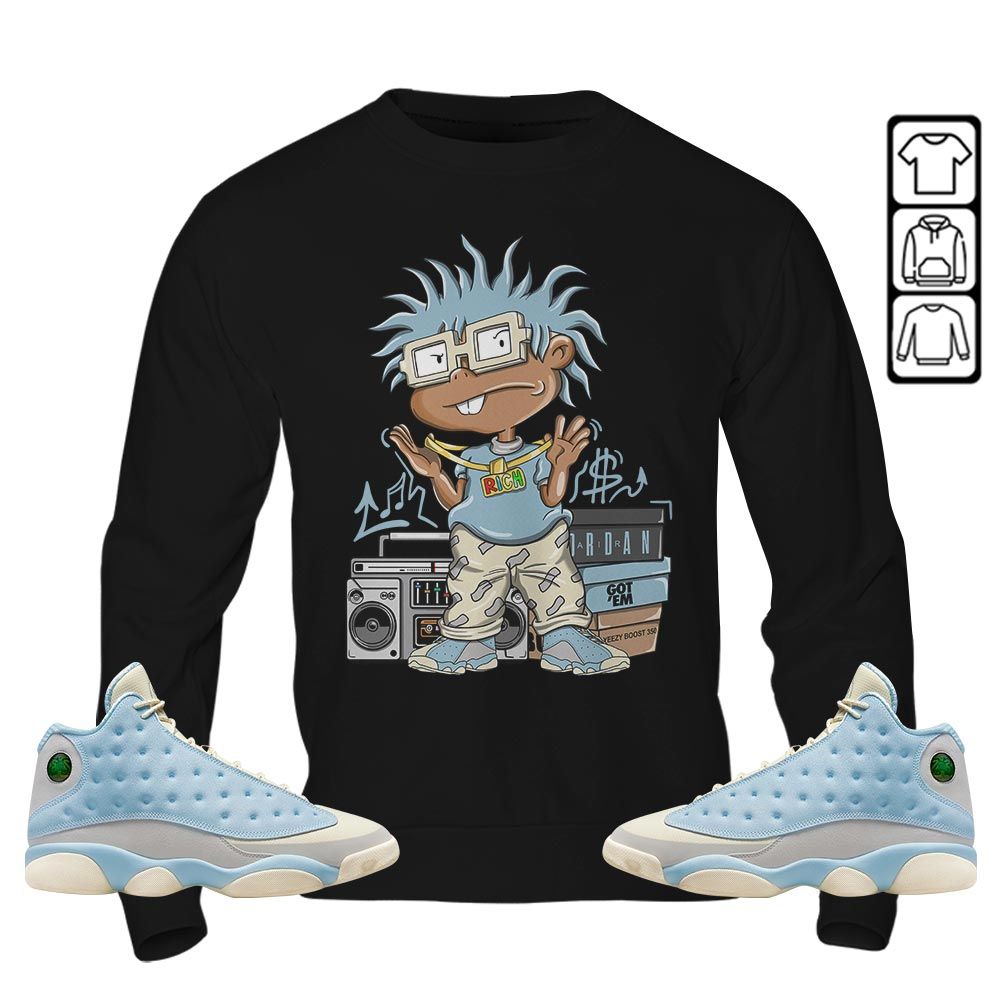 Rich Cartoon 90s Sneaker Shirt Match SoleFly 13s, Jordan 13 Retro SoleFly MKO T-Shirt Rich Cartoon 90s Sneaker Shirt Match SoleFly 13s, Jordan 13 Retro SoleFly MKO T-Shirt