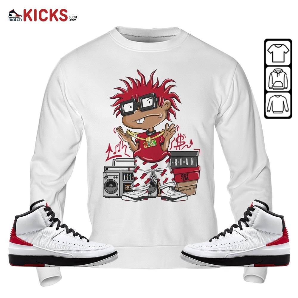 Rich Chuckie Sneaker Shirt Match 2 Chicago Varsity Red, Jordan Retro 2 Chicago MKO T-Shirt Rich Chuckie Sneaker Shirt Match 2 Chicago Varsity Red, Jordan Retro 2 Chicago MKO T-Shirt