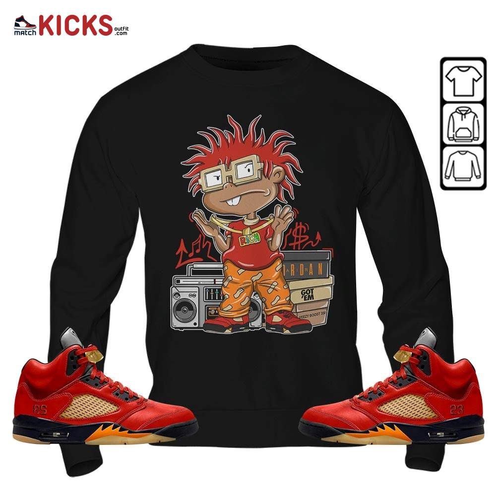 Rich Chuckie Sneaker Shirt Match 5 Dunk On Mars, Jordan 5 Mars For Her MKO Sweatshirt Rich Chuckie Sneaker Shirt Match 5 Dunk On Mars, Jordan 5 Mars For Her MKO Sweatshirt