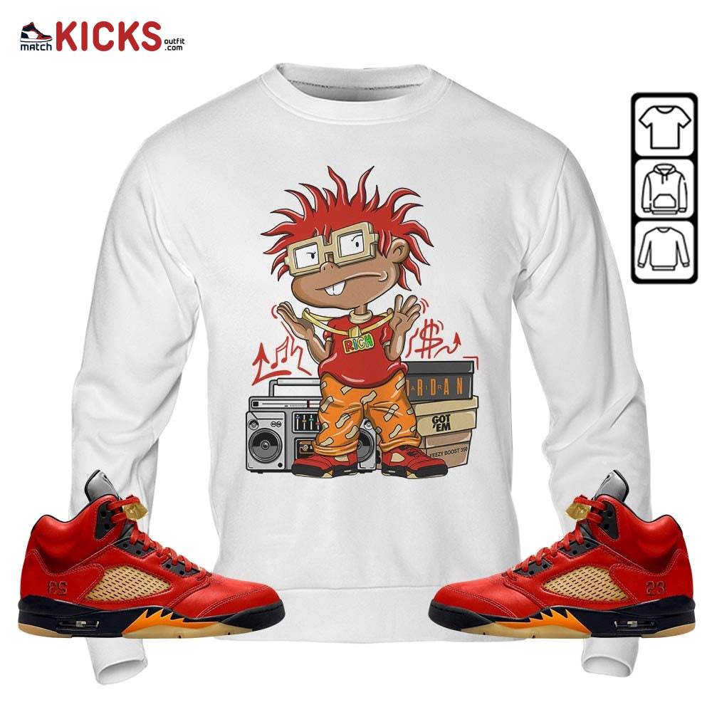 Rich Chuckie Sneaker Shirt Match 5 Dunk On Mars, Jordan 5 Mars For Her MKO Sweatshirt