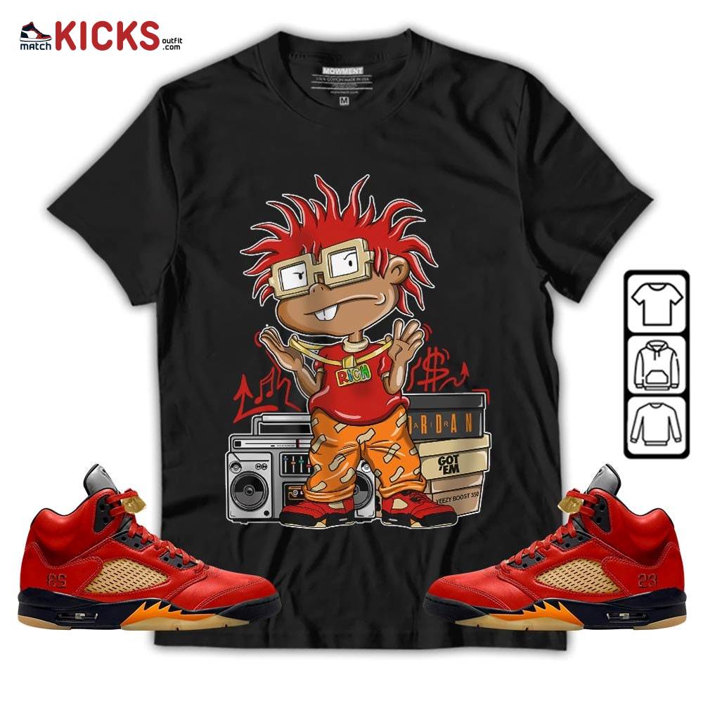 Rich Chuckie Sneaker Shirt Match 5 Dunk On Mars, Jordan 5 Mars For Her MKO T-Shirt