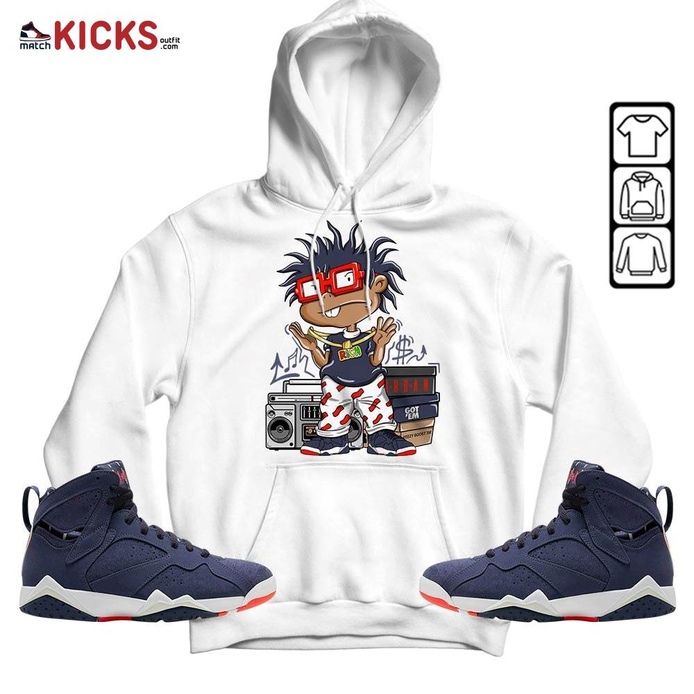 Rich Chuckie Sneaker Shirt Match 7 Neutral Indigo, Jordan 7 Quai 54 MKO Sweatshirt Rich Chuckie Sneaker Shirt Match 7 Neutral Indigo, Jordan 7 Quai 54 MKO Sweatshirt