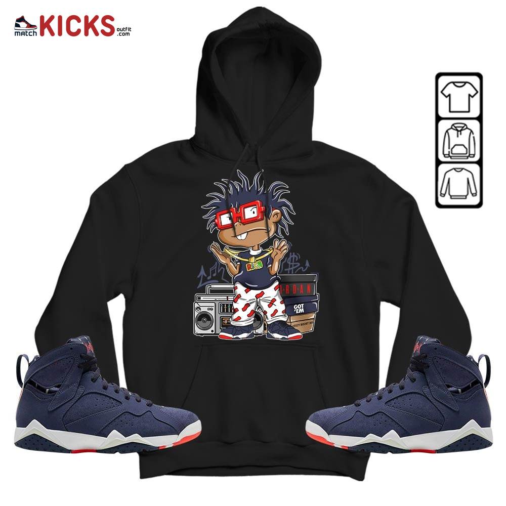 Rich Chuckie Sneaker Shirt Match 7 Neutral Indigo, Jordan 7 Quai 54 MKO Sweatshirt Rich Chuckie Sneaker Shirt Match 7 Neutral Indigo, Jordan 7 Quai 54 MKO Sweatshirt