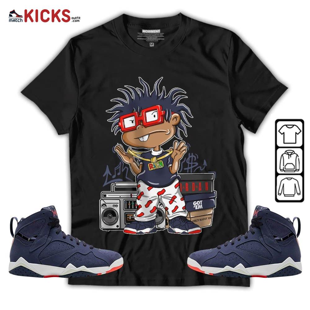 Rich Chuckie Sneaker Shirt Match 7 Neutral Indigo, Jordan 7 Quai 54 MKO T-Shirt