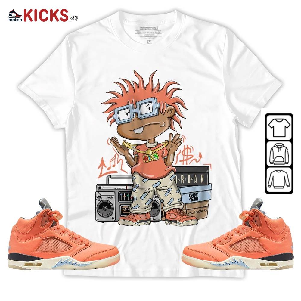 Rich Chuckie Sneaker Shirt Match Crimson Bliss 5s, Jordan 5 DJ Khaled Crimson Bliss MKO Sweatshirt