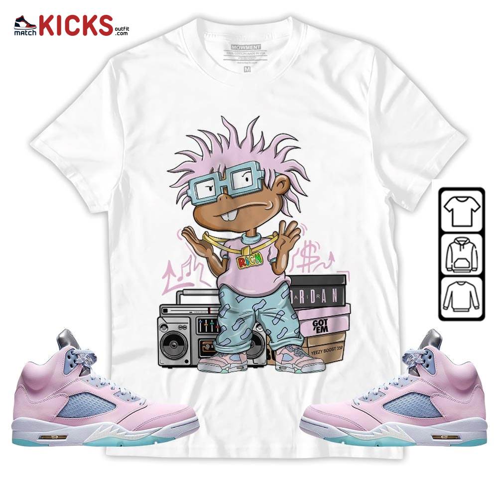 Rich Chuckie Sneaker Shirt Match Easter 5s, Jordan 5 Retro Easter MKO Sweatshirt