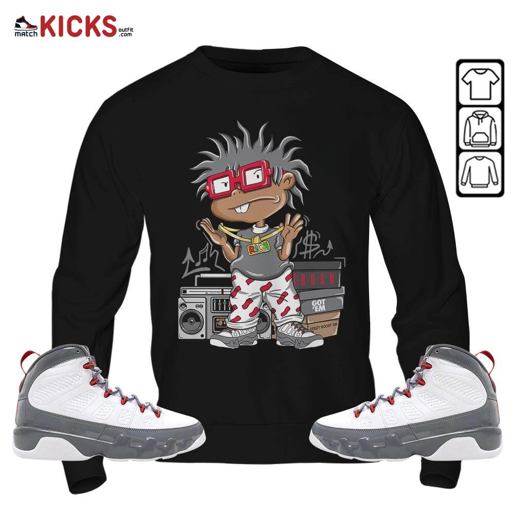Rich Chuckie Sneaker Shirt Match Fire Red 9s, Jordan 9 Retro Fire Red MKO T-Shirt Rich Chuckie Sneaker Shirt Match Fire Red 9s, Jordan 9 Retro Fire Red MKO T-Shirt