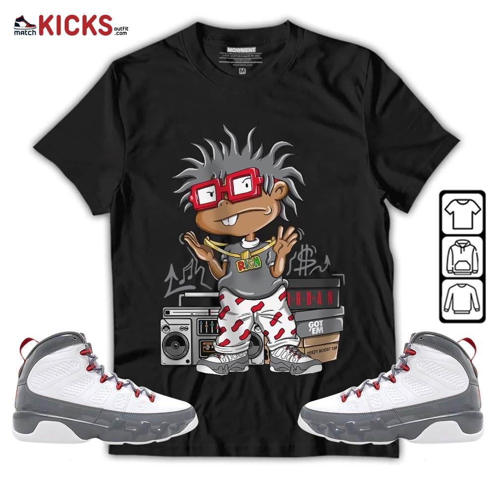 Rich Chuckie Sneaker Shirt Match Fire Red 9s, Jordan 9 Retro Fire Red MKO T-Shirt