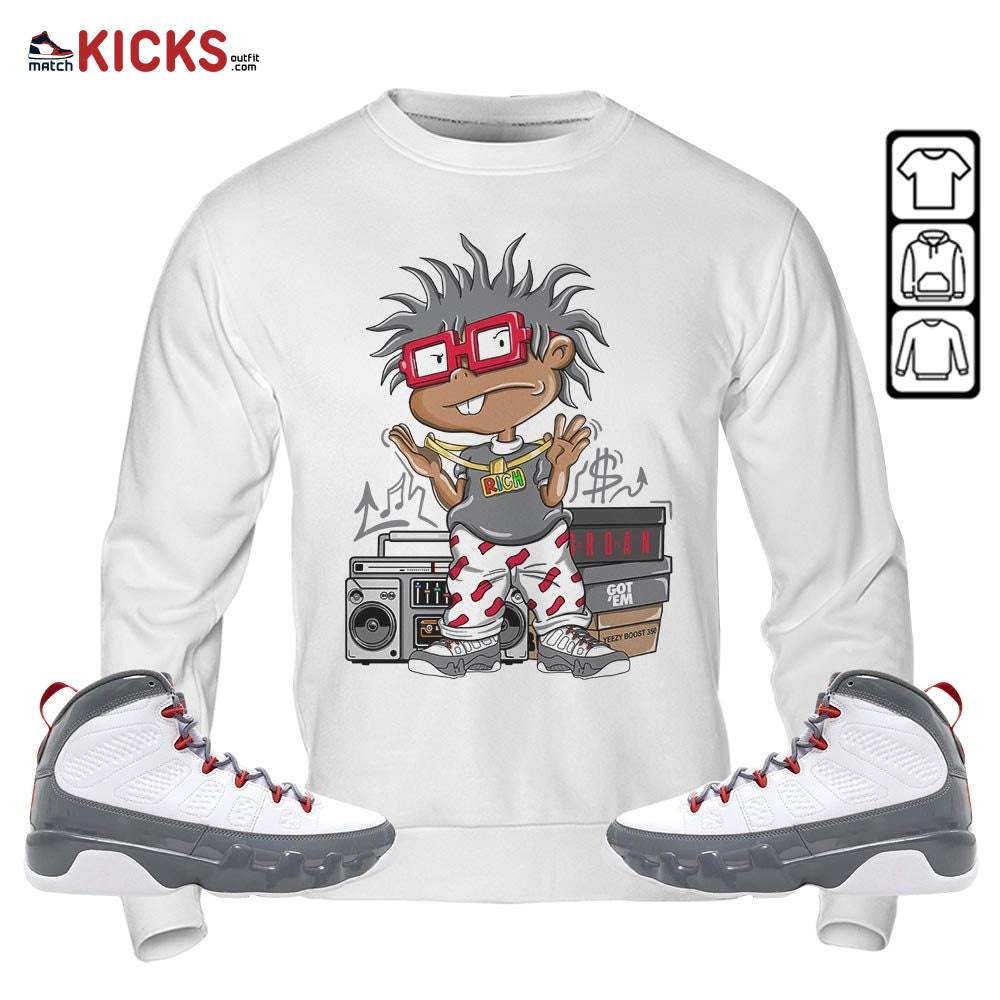 Rich Chuckie Sneaker Shirt Match Fire Red 9s, Jordan 9 Retro Fire Red MKO T-Shirt Rich Chuckie Sneaker Shirt Match Fire Red 9s, Jordan 9 Retro Fire Red MKO T-Shirt