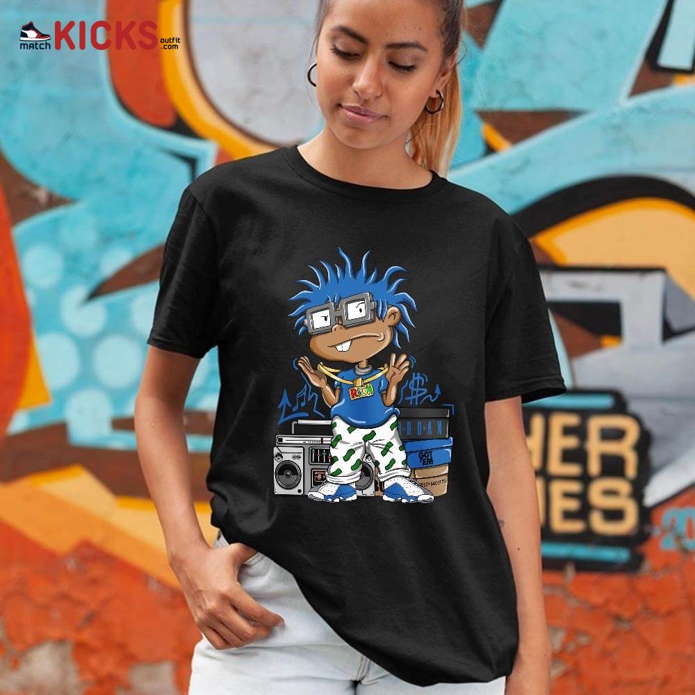 Rich Chuckie Sneaker Shirt Match French Blue 13s, Jordan 13 French Blue MKO Sweatshirt Rich Chuckie Sneaker Shirt Match French Blue 13s, Jordan 13 French Blue MKO Sweatshirt