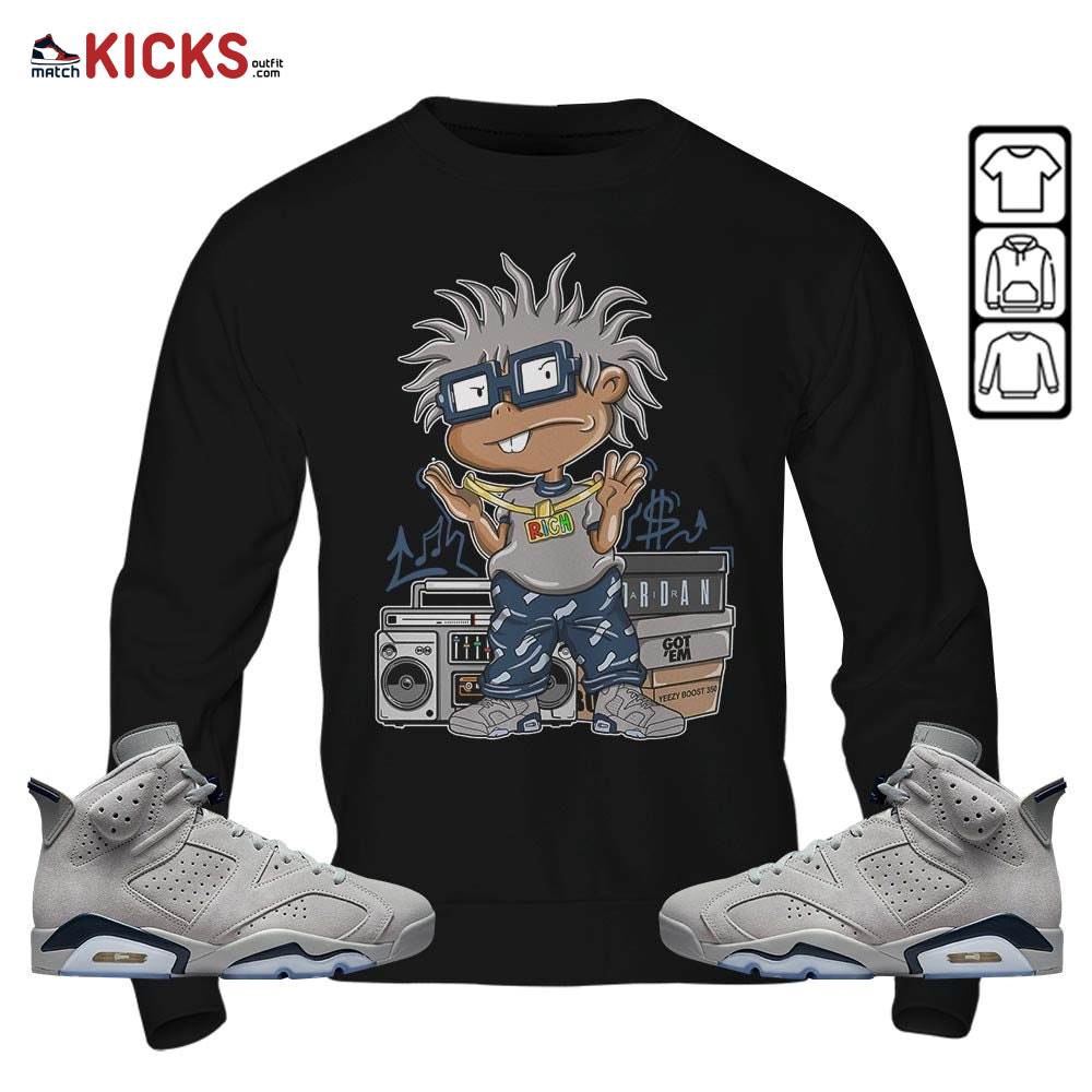 Rich Chuckie Sneaker Shirt Match Georgetown 6s, Jordan 6 Retro Georgetown MKO Sweatshirt Rich Chuckie Sneaker Shirt Match Georgetown 6s, Jordan 6 Retro Georgetown MKO Sweatshirt