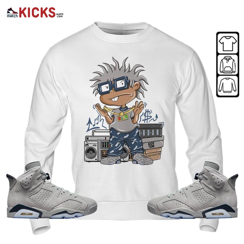 Rich Chuckie Sneaker Shirt Match Georgetown 6s, Jordan 6 Retro Georgetown MKO Sweatshirt Rich Chuckie Sneaker Shirt Match Georgetown 6s, Jordan 6 Retro Georgetown MKO Sweatshirt