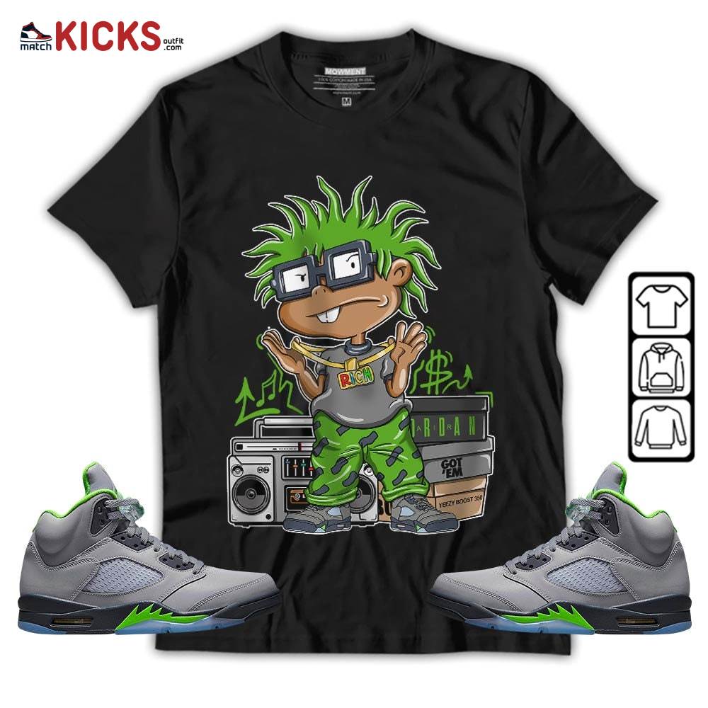 Rich Chuckie Sneaker Shirt Match Green Bean 5s, Jordan 5 Retro Green Bean MKO T-Shirt