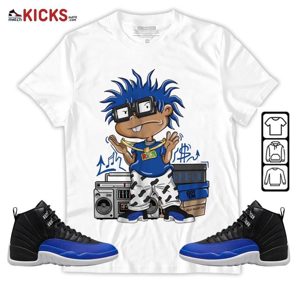 Rich Chuckie Sneaker Shirt Match Hyper Royal 12s, Jordan 12 Hyper Royal MKO Hoodie