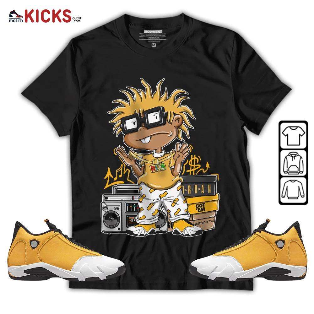 Rich Chuckie Sneaker Shirt Match Light Ginger 14s, Jordan 14 Retro Light Ginger MKO T-Shirt