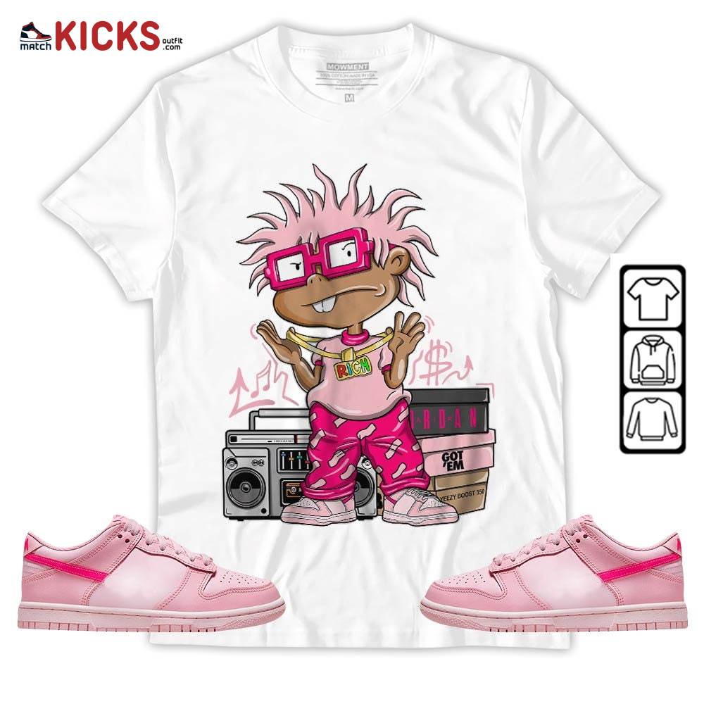 Rich Chuckie Sneaker Shirt Match Low Triple Pink, Dunk Low Triple Pink MKO Hoodie