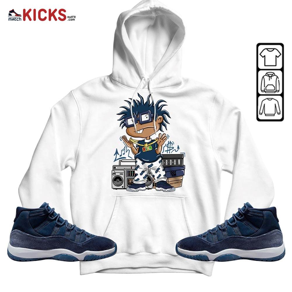 Rich Chuckie Sneaker Shirt Match Midnight Navy 11s, Jordan 11 Retro Midnight Navy MKO Hoodie Rich Chuckie Sneaker Shirt Match Midnight Navy 11s, Jordan 11 Retro Midnight Navy MKO Hoodie