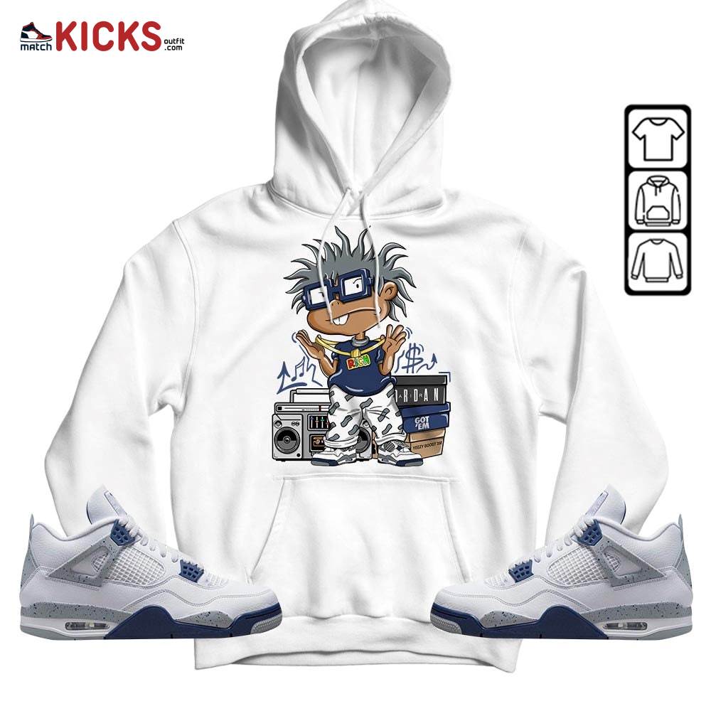 Rich Chuckie Sneaker Shirt Match Midnight Navy 4s, Jordan 4 Retro Midnight Navy MKO Hoodie Rich Chuckie Sneaker Shirt Match Midnight Navy 4s, Jordan 4 Retro Midnight Navy MKO Hoodie