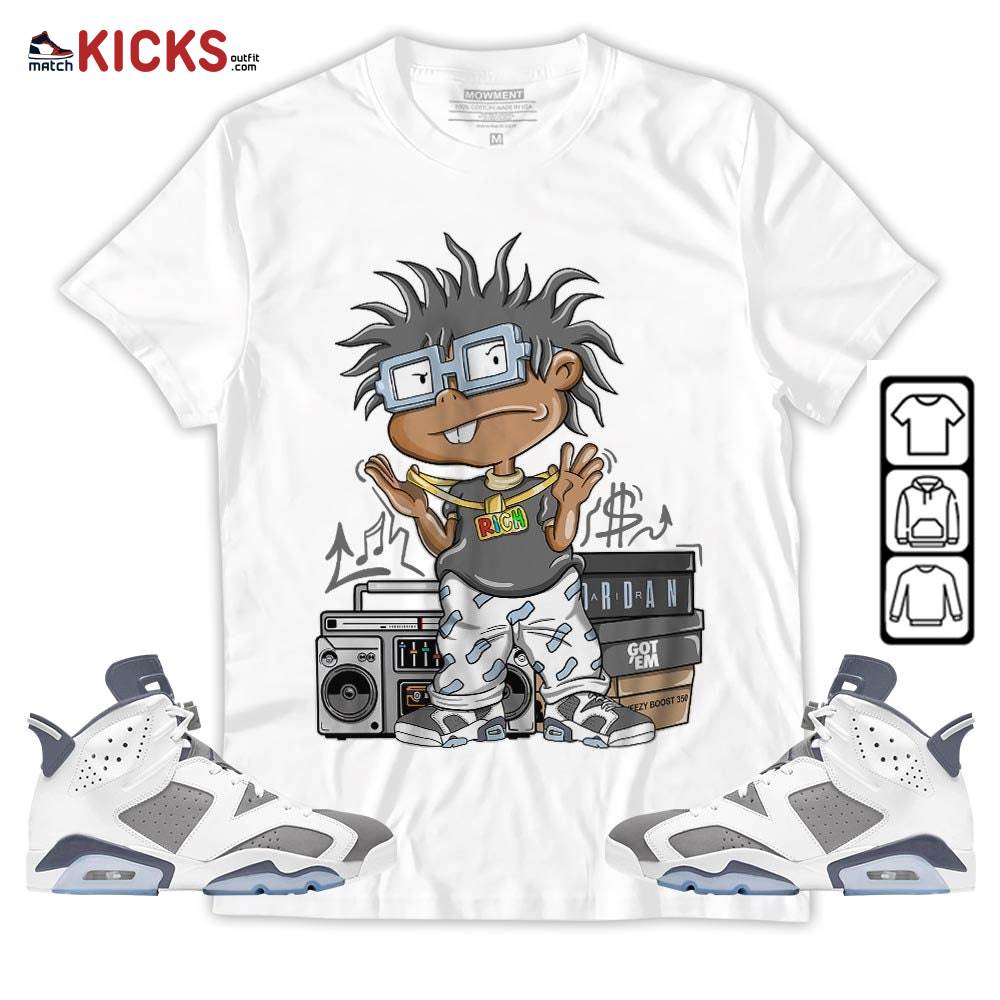 Rich Chuckie Sneaker Shirt Match Retro Cool Grey 6s, Jordan 6 Cool Grey MKO T-Shirt Rich Chuckie Sneaker Shirt Match Retro Cool Grey 6s, Jordan 6 Cool Grey MKO T-Shirt