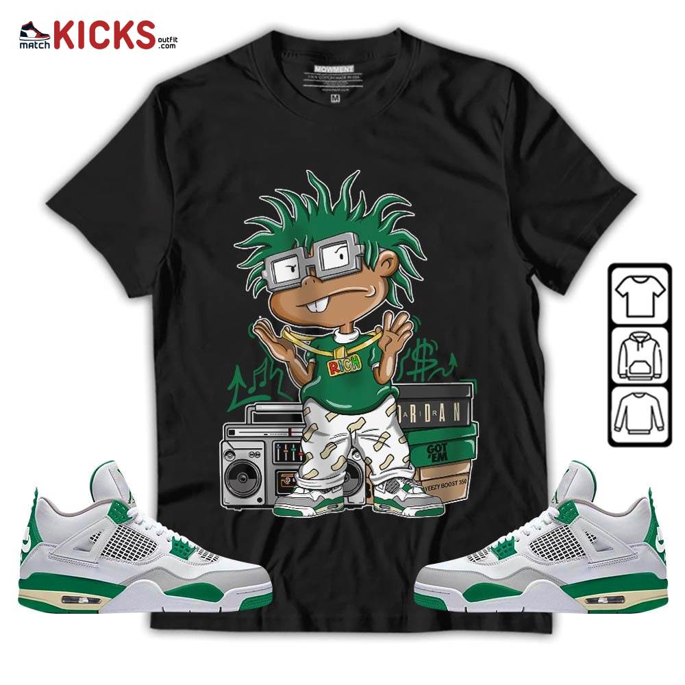 Rich Chuckie Sneaker Shirt Match Retro Pine Green 4s, Jordan 4 Pine Green MKO T-Shirt