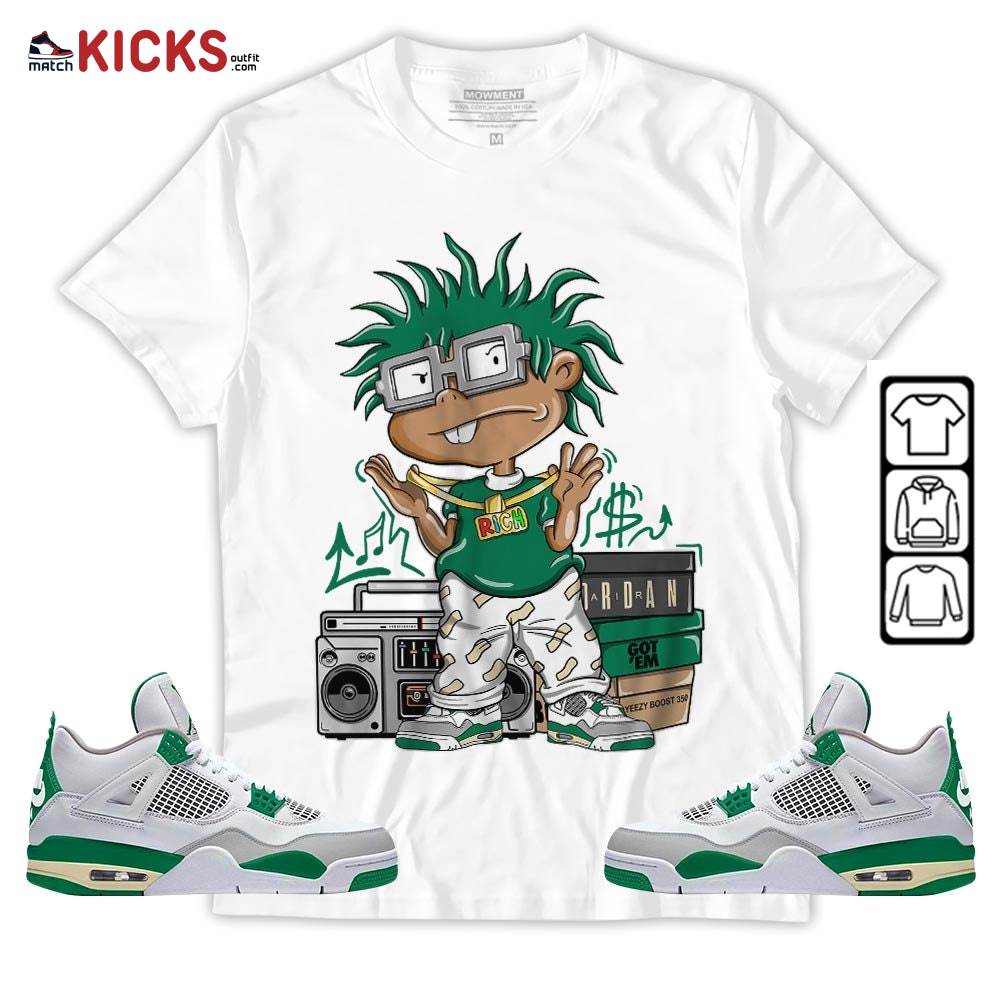 Rich Chuckie Sneaker Shirt Match Retro Pine Green 4s, Jordan 4 Pine Green MKO T-Shirt
