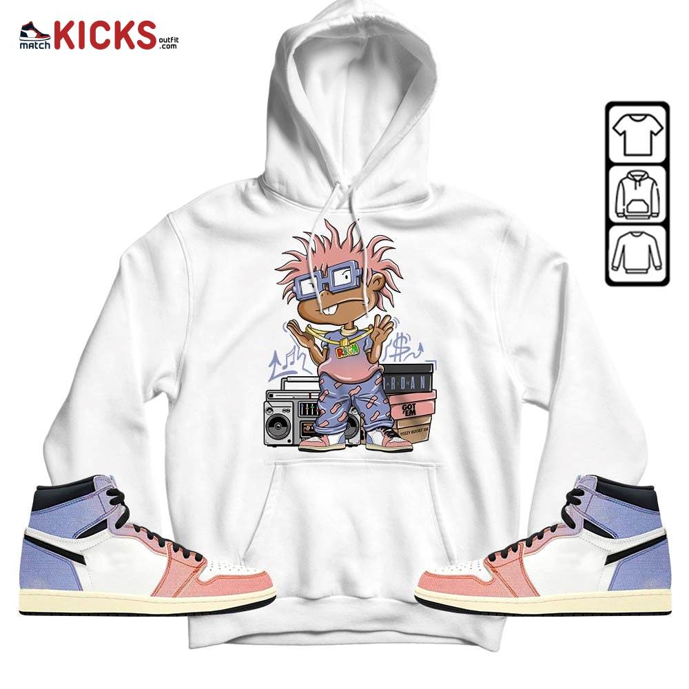 Rich Chuckie Sneaker Shirt Match Retro Skyline 1s, Jordan 1 High OG Skyline MKO Hoodie