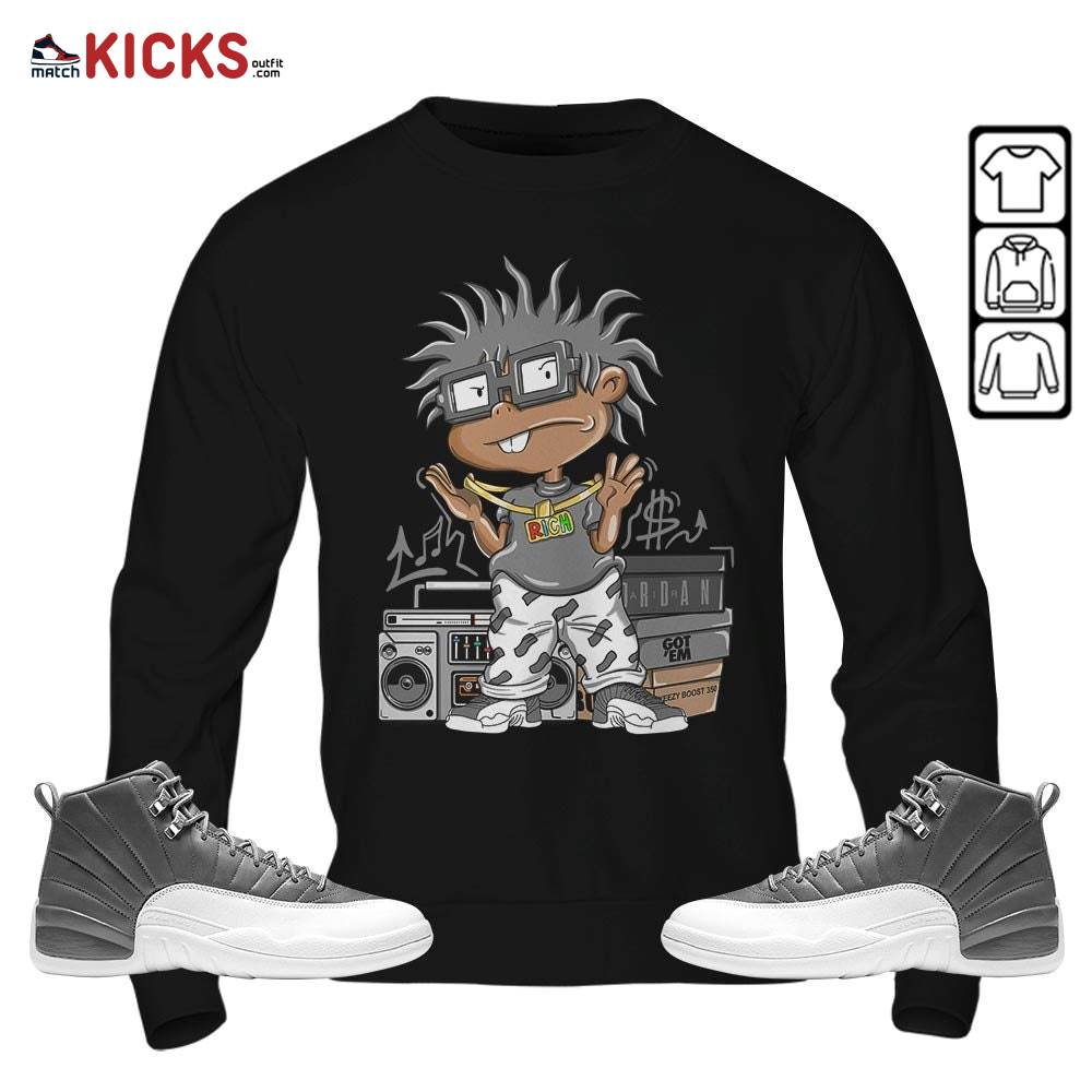 Rich Chuckie Sneaker Shirt Match Retro Stealth 12s, Jordan 12 Retro Stealth MKO Hoodie Rich Chuckie Sneaker Shirt Match Retro Stealth 12s, Jordan 12 Retro Stealth MKO Hoodie