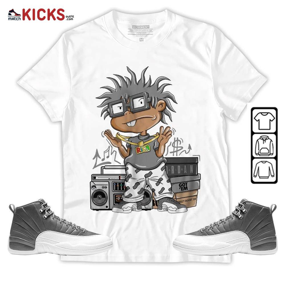 Rich Chuckie Sneaker Shirt Match Retro Stealth 12s, Jordan 12 Retro Stealth MKO Hoodie