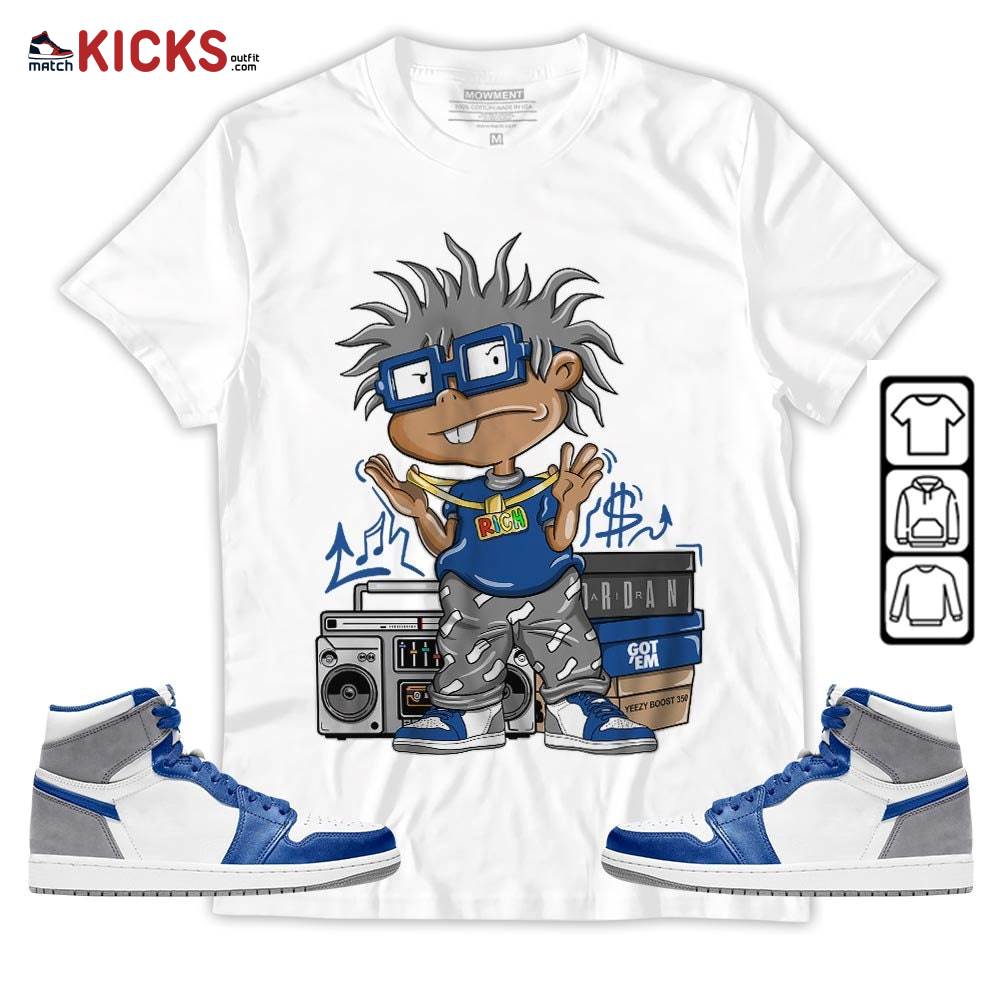 Rich Chuckie Sneaker Shirt Match True Blue 1s, Jordan 1 High OG True Blue MKO T-Shirt Rich Chuckie Sneaker Shirt Match True Blue 1s, Jordan 1 High OG True Blue MKO T-Shirt