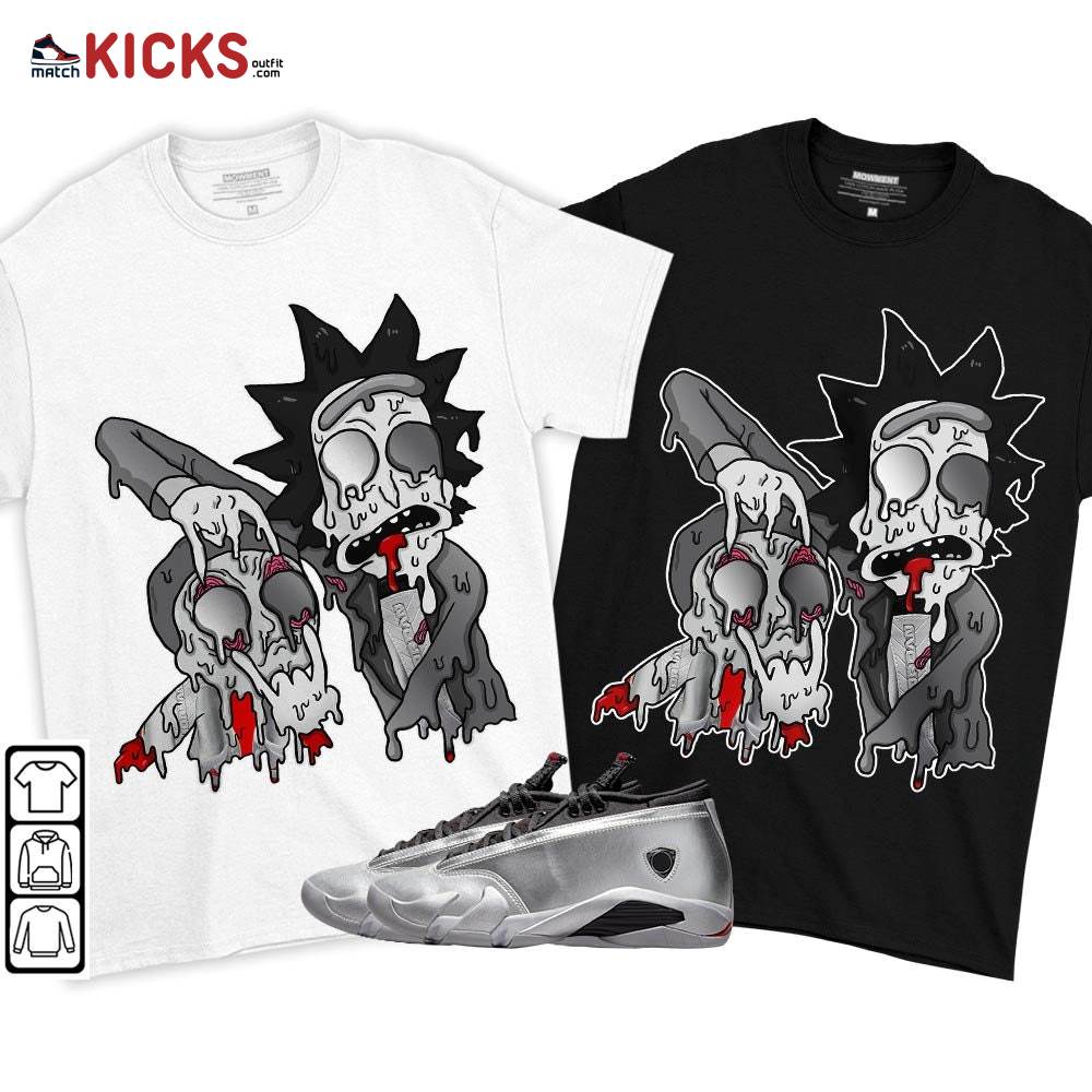 Rick And Drip Sneaker Shirt Match 14 Low Metallic Silver, Jordan 14 Metallic Silver MKO T-Shirt