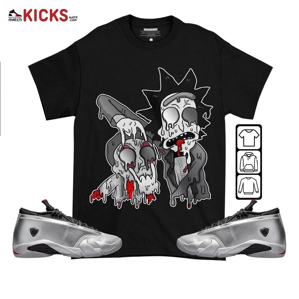 Rick And Drip Sneaker Shirt Match 14 Low Metallic Silver, Jordan 14 Metallic Silver MKO T-Shirt