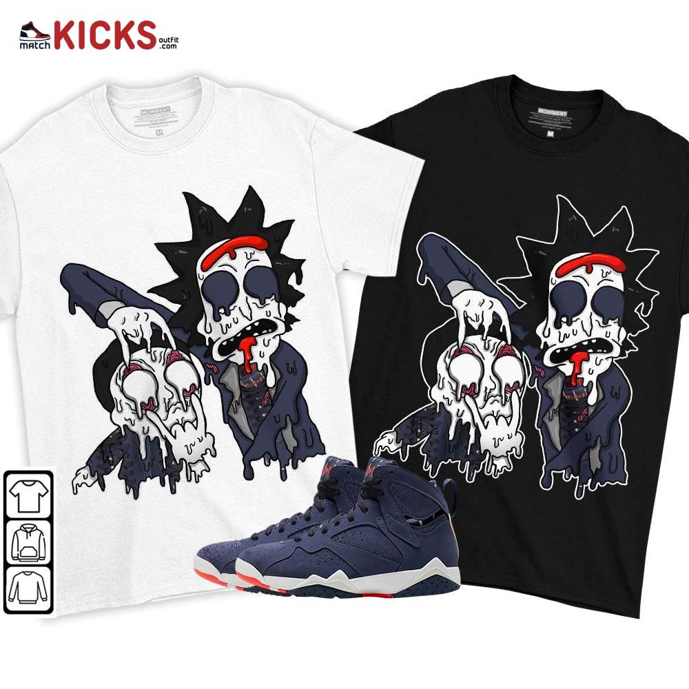 Rick And Drip Sneaker Shirt Match 7 Neutral Indigo, Jordan 7 Quai 54 MKO T-Shirt