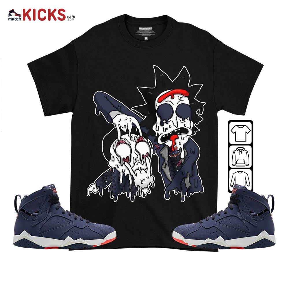 Rick And Drip Sneaker Shirt Match 7 Neutral Indigo, Jordan 7 Quai 54 MKO T-Shirt