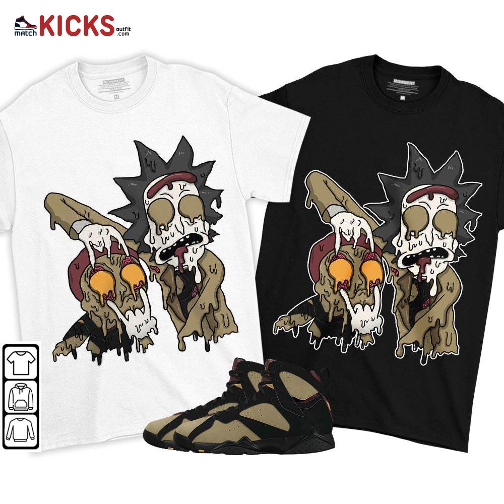 Rick And Drip Sneaker Shirt Match Black Cherrywood 7s, Jordan 7 Black Olive MKO T-Shirt Rick And Drip Sneaker Shirt Match Black Cherrywood 7s, Jordan 7 Black Olive MKO T-Shirt