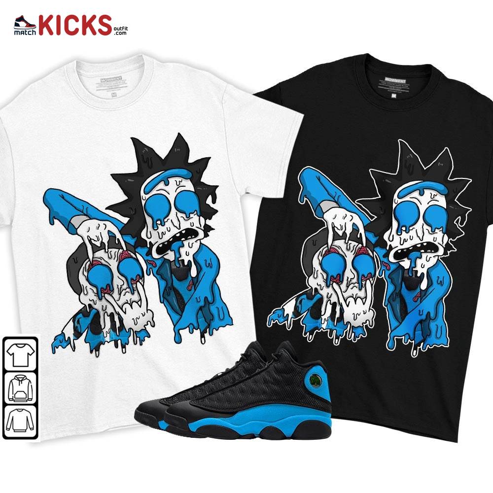Rick And Drip Sneaker Shirt Match Black University Blue 13s, Jordan 13 Black University Blue 2022 MKO T-Shirt Rick And Drip Sneaker Shirt Match Black University Blue 13s, Jordan 13 Black University Blue 2022 MKO T-Shirt