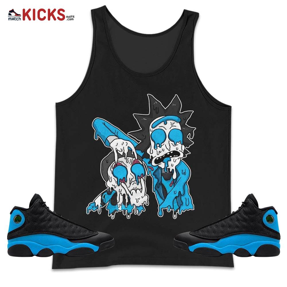 Rick And Drip Sneaker Shirt Match Black University Blue 13s, Jordan 13 Black University Blue 2022 MKO Tank Top