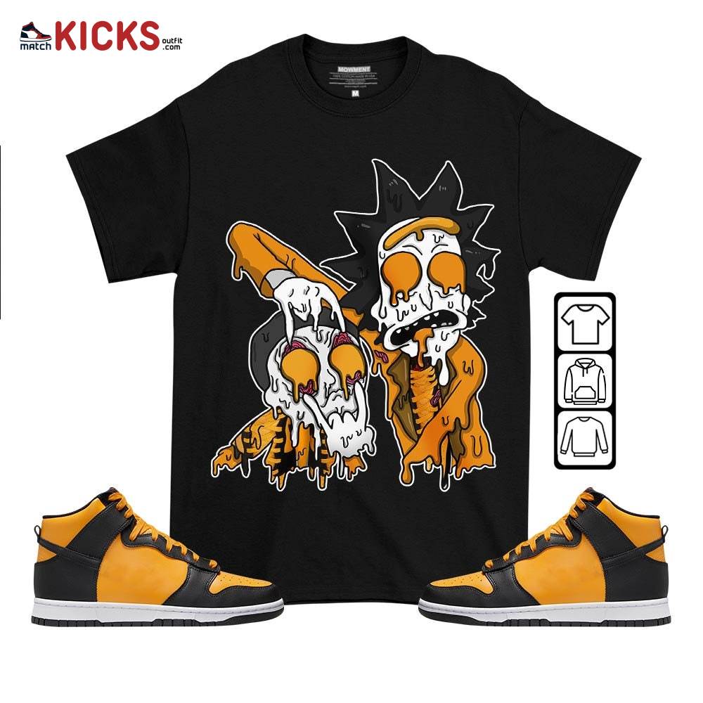 Rick And Drip Sneaker Shirt Match Dunk Reverse Goldenrod, Dunk High Bruce Lee MKO T-Shirt