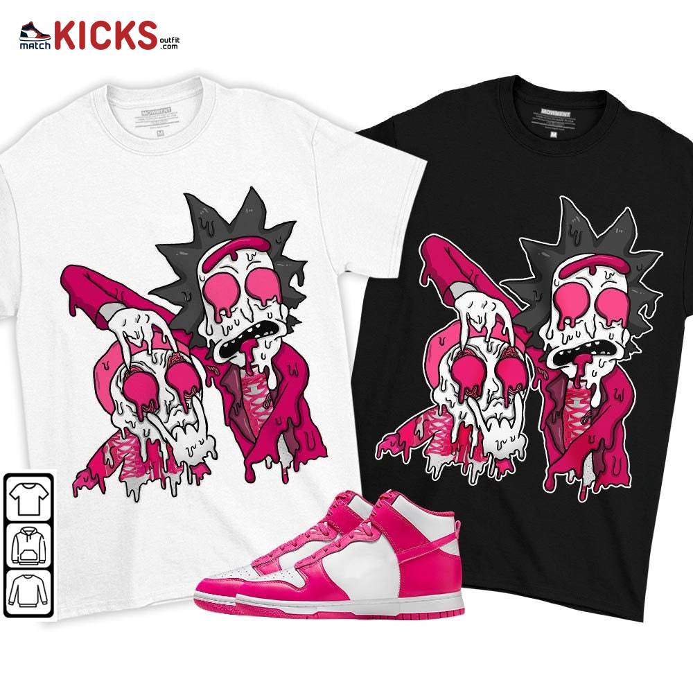 Rick And Drip Sneaker Shirt Match Pink Prime Dunk, Dunk High Pink Prime MKO T-Shirt