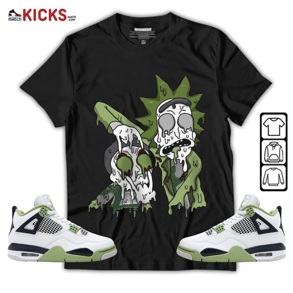 Rick And Drip Sneaker Shirt Match Retro Oil Green 4s, Jordan 4 Oil Green MKO T-Shirt