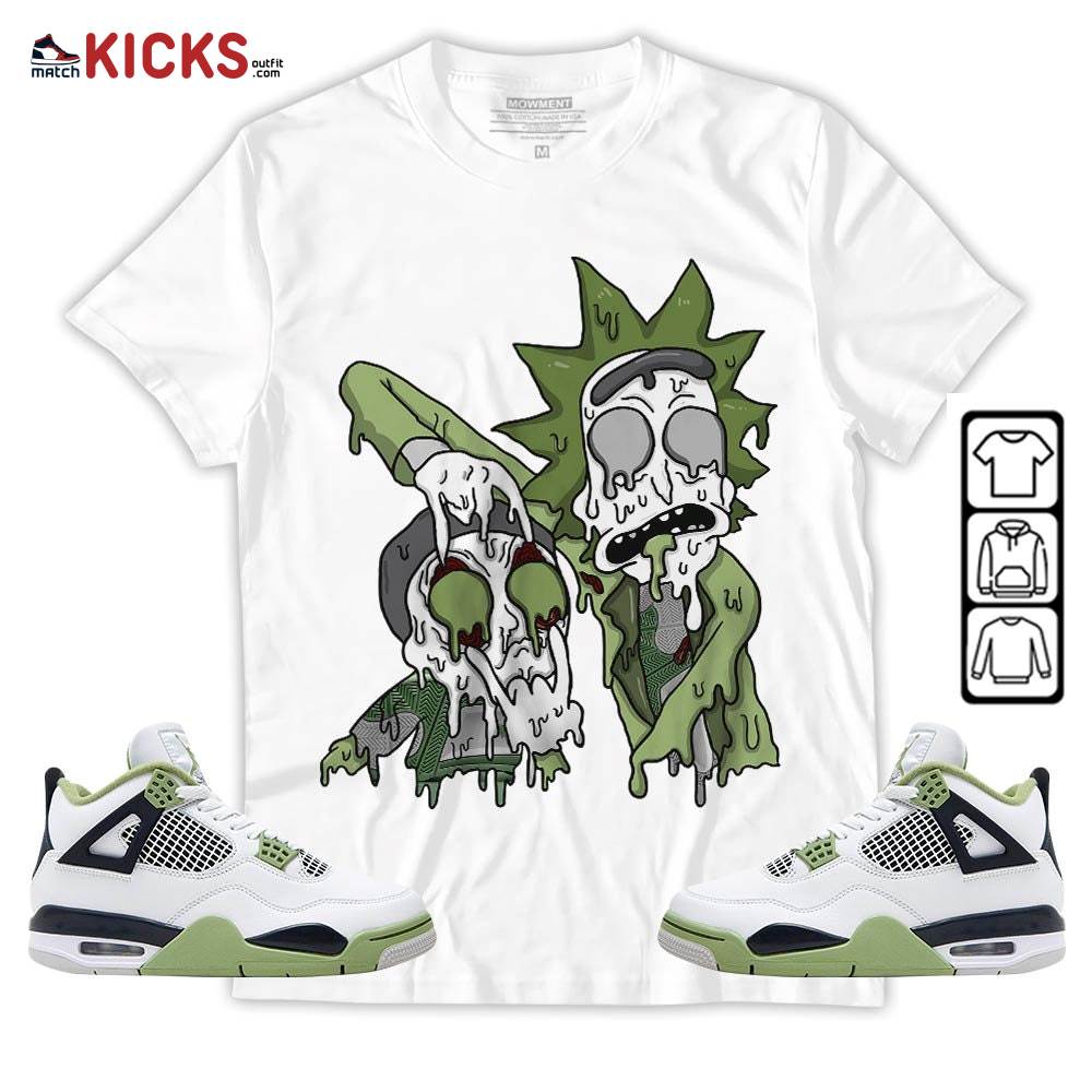 Rick And Drip Sneaker Shirt Match Retro Oil Green 4s, Jordan 4 Oil Green MKO T-Shirt