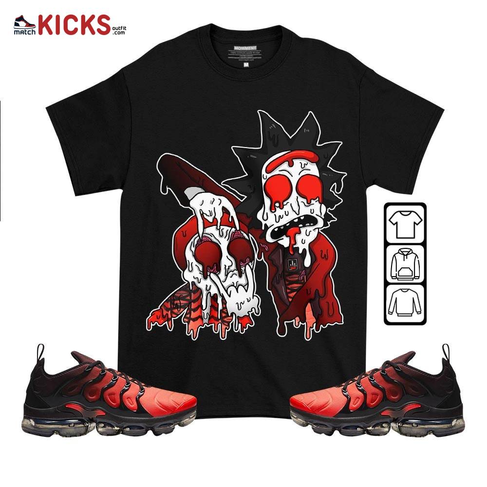 Rick And Drip Sneaker Shirt Match Vapormax Plus Red Black, Air VaporMax Plus Darth Maul MKO T-Shirt